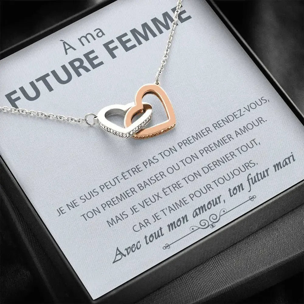 To My Love Wife Gift Necklaces New Stainless Steel Metal Women Love Double Heart Pendant Necklace Fashion Jewelry Dropshipping