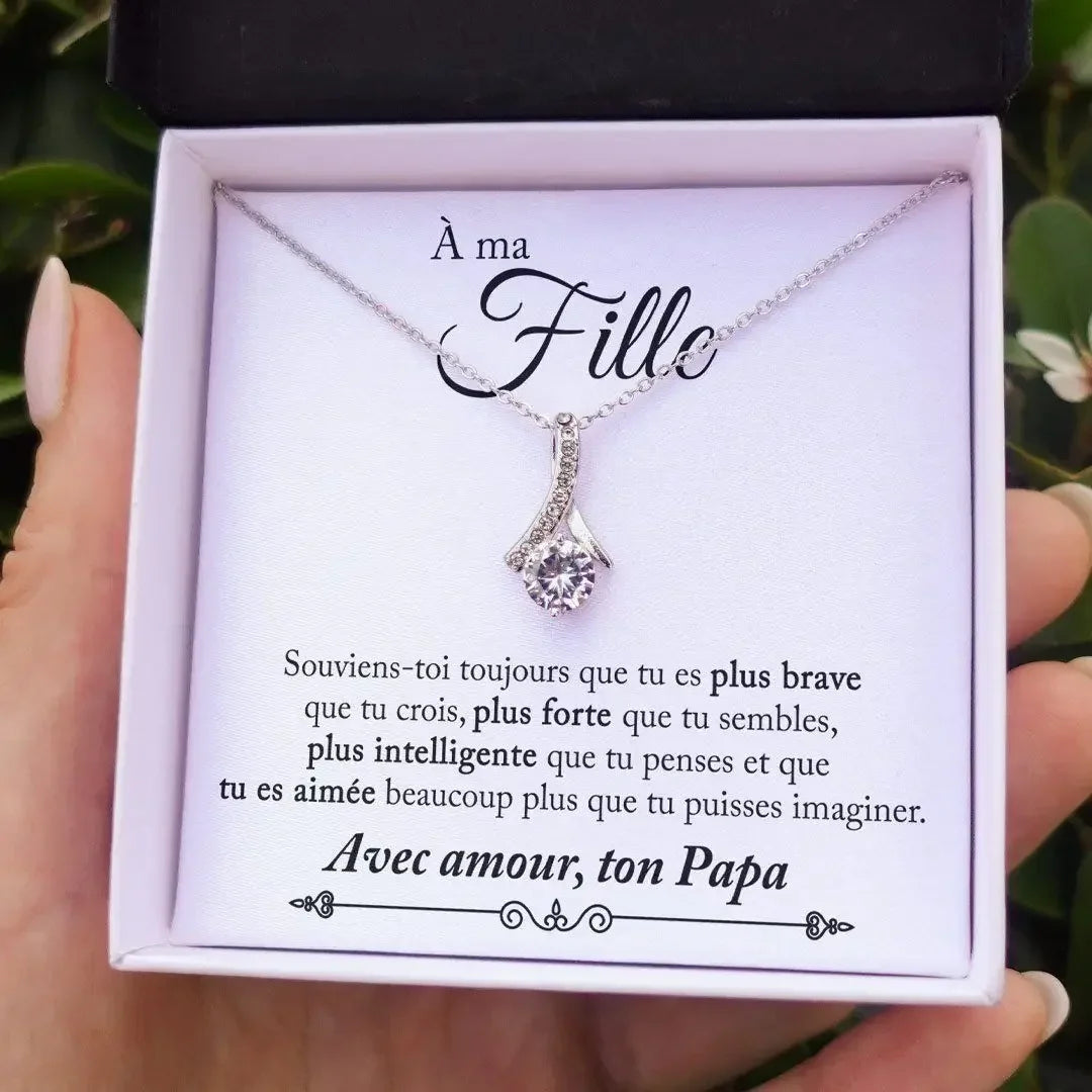 To My Daughter Gifts from Dad Father Christmas Gift Alluring Stainless Steel Women Girl Necklace with Box New Dropshipping