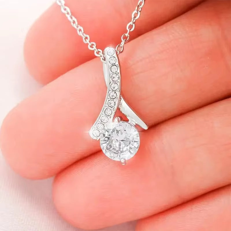 To My Daughter Stainless Steel Necklace Gift 2024 Women Girls Alluring Beauty Necklace Fashion Jewelry Dropshipping